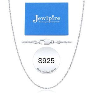1.5mm Rope Chain 925 Sterling Silver Chain Necklace for Women Men, 14K